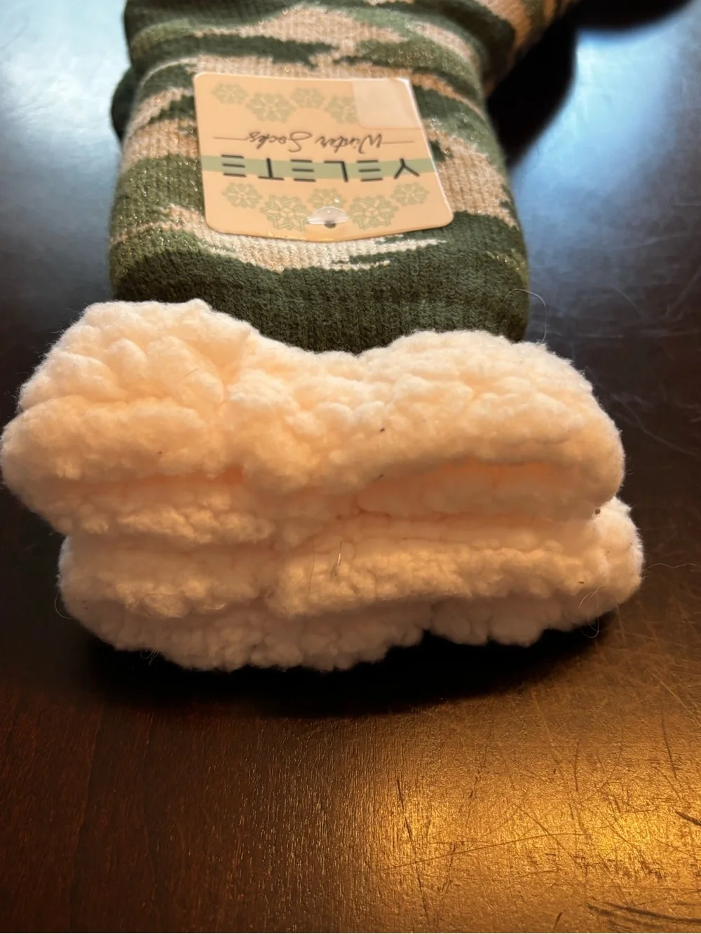 NEW! Cozy Camo Sherpa-Lined Winter Socks